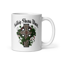 Irish Christmas Coffee &amp; Tea Mug Gaelic Nollaig Shona Dhuit Celtic Cross - £11.95 GBP+