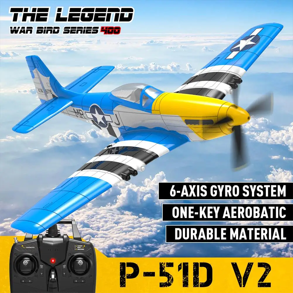 P-51D Remote Control Plane 4-Channel RC Aircraft 400MM Wing Span EPP Foam Rc - £92.82 GBP