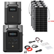 EcoFlow DELTA 2 + Solar  100W Flexible 4 Panels 2048Wh (1 DELTA 2 Extra Battery) - £1,395.18 GBP