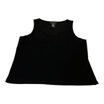 Perceptions New York Womens Size 16 Dressy Tank Top Black Silky Blouse Top Plus - £14.70 GBP