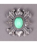 Accessocraft N.Y.C. Signed Vintage Silver Tone &amp; Stone Brooch Pin Pendant - £68.14 GBP