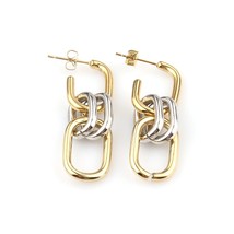 Men&#39;s Stainless Steel Horizontal Bar Earrings Jewelry Titanium Fashion Stud Earr - £10.50 GBP