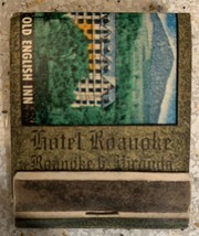 Vintage Hotel Roanoke Matchbook “Unstruck” Interior Garage Photo - $3.49