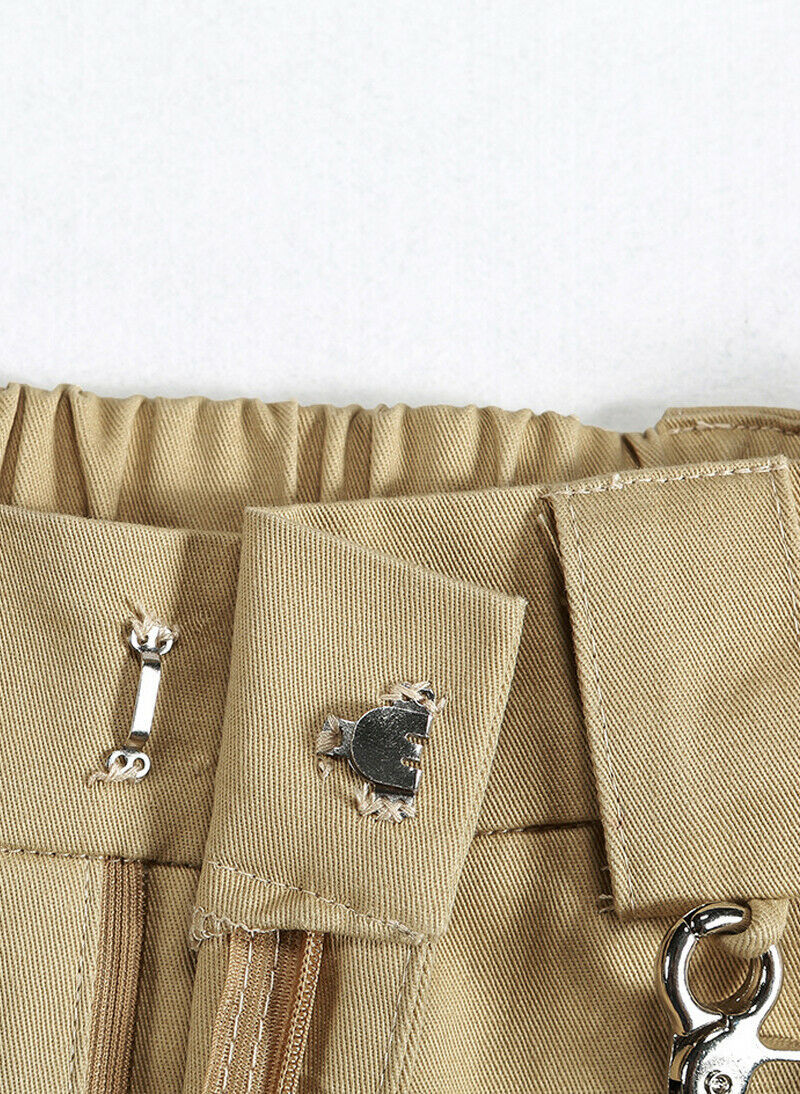 Women's Celeb Style Emily High Waisted Relaxed-fit Chain Pants in Tan 12 AUS  Item image 7