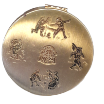 Volupte Compact Cub Scouts of America Vintage Den Mothers Round 1960s Gold Tone - £27.74 GBP