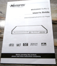 VTG MEMOREX MVD2022 SUFF. C DVD/VCD/MP3/ PHOTO CD PLAYER USER 33 PAGE GU... - £2.78 GBP