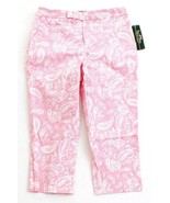 Lauren Ralph Lauren Active Pink &amp; White Paisley Cotton Stretch Pants Wom... - £71.84 GBP