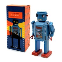 R-35 ROBOT 5&quot; Saint St. John Wind Up Tin Toy Collectible Retro Space Age Marxu - £22.63 GBP