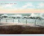 Surf Presso Winthrop Spiaggia Massachusetts Ma Unp DB Cartolina Q1 - $5.08