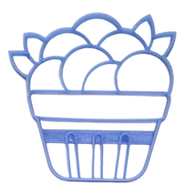 6x Blueberry Basket Fondant Cutter Cupcake Topper 1.75 IN USA FD4816 - £6.37 GBP