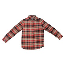 O&#39;Neill Boy&#39;s Red Black Brown Plaid L/S Flannel Shirt (Retail $40) - £10.40 GBP