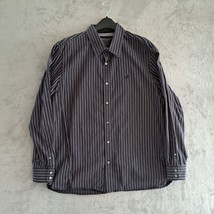 American Eagle Outfitters Mens XXL Premium Vintage Fit Black Striped Down Shirt - $24.02