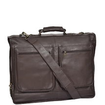 DR315 Genuine Luxury Leather Suit Garment Dress Carriers Brown - £192.88 GBP
