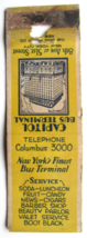 Capitol Bus Terminal - New York City, NY 20 Strike Matchbook Cover Boot Black - £1.17 GBP