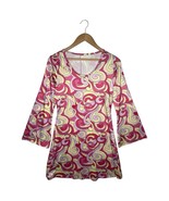 Womens S Retro 70s Groovy Mini Long Sleeve Geometric Pink Costume Hallow... - $27.06 CAD