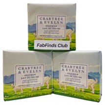 Crabtree &amp; Evelyn Goat Milk Bar Soap Triple Milled 10.5oz (3x3.5oz) 3pc Set - £14.80 GBP