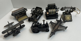 Lot Of Vintage Metal Pencil Sharpeners Hong Kong Typewriter Plane Telephone - $18.22