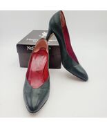 Vtg YVES SAINT LAURENT Green Python Triboo Heels Pumps Sz 6.5 Made In Italy - €60,12 EUR