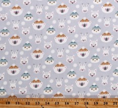 Flannel Winter Animals Bears Penguins Bunnies Flannel Fabric by the Yard D283.43 - £10.97 GBP
