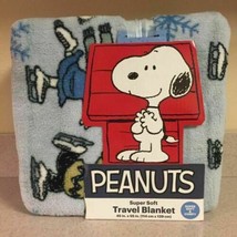 Peanuts Snoopy Super Soft Plush Throw Travel Blanket 45&quot;x55&quot; Blue Muliticolor - £27.02 GBP
