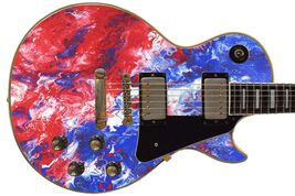 Guitar Skin Axe Wrap Re-skin Red, White &amp; Blue Oil Paint Style 321 - $27.71+