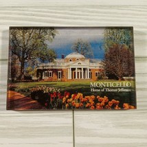 Vintage Monticello Home Of Thomas Jefferson Photo Fridge Magnet 3” x 2” Virginia - £7.15 GBP