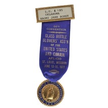 1977 Glass Bottle Blowers Association Medal Ribbon 66th Convention St. L... - $19.99