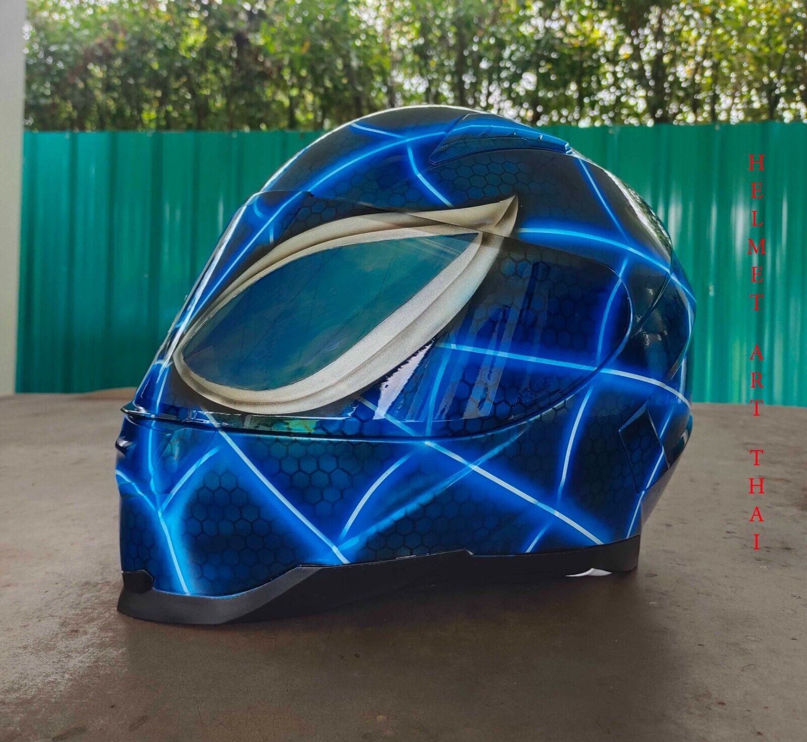 blue spiderman motorcycle helmet for sale Spiderman Teal Motorcycle Helmet and 49 similar items