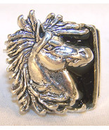 HORSE HEAD RING BR23R HEAVY silver jewelry horses metal western novelty ... - $10.41 CAD