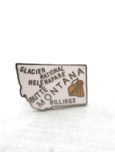 Vintage Montana State Shaped Enamel Lapel Hat Tie Pin - £6.07 GBP