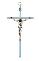 Silver &amp; Blue Small 6&quot; Crucifix,  New #AB-98-1 - £6.20 GBP