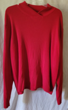 Women&#39;s Coldwater Creek Sweater Plus Size 3X Red Pullover Long Sleeve Ri... - $14.99