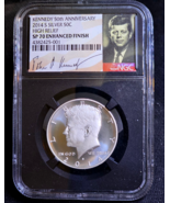 2014 S Silver 50c Kennedy 50th Anniversary High Relief SP70 Enhanced Finish - $89.77