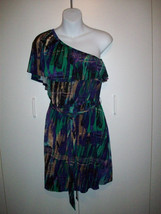 LAUNDRY Shelli Segal Los Angeles One Shoulder Ruffle Dress Sz 8 EUC! - £15.94 GBP
