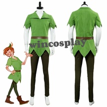 Peter Pan Green Fancy Cosplay Costume Halloween Kids Men Costume - £43.12 GBP