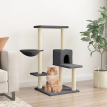 Cat Tree with Sisal Scratching Posts Dark Grey 95 cm - £26.55 GBP