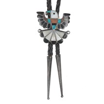 50&#39;s-60&#39;s Zuni Eagle sterling channel inlay bolo tie - £187.31 GBP