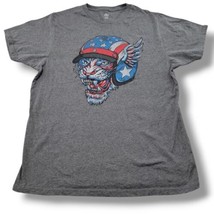 Celebrate Patriotic Shirt Size Large American Flag Motorcycle Helmet Tiger Shirt - $31.02