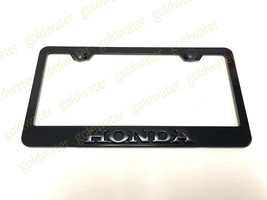 3D (Black) Honda Emblem Badge Black Powder Coated Metal License Plate Frame - $23.95