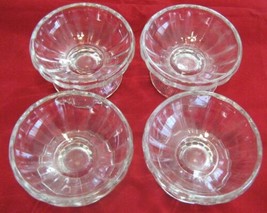 4 Ice Cream Sundae Dessert Dish Stemmed Pressed Clear Restaurant Style Heavy - £5.13 GBP