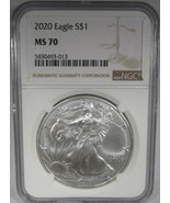 2020 American Silver Eagle NGC MS70 Certified Coin AK786 - £75.49 GBP