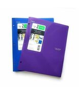 Five Star 2 Pocket Plastic Folder Purple Letter Size 8.5x11 - $242.58 MXN