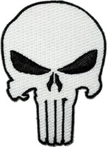 The Punisher White Skull Logo Large Jacket Embroidered Patch, NEW UNUSED - £12.38 GBP