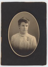 Antique c1900s Large Cabinet Card Beautiful Young Woman Pocket Watch Pendant - £7.46 GBP