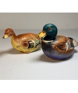 Vintage Duck Salt &amp; Pepper Shakers Hand Painted Matte Finish Marked 1078... - $35.53