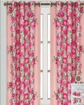 Danna Flowers Pink Blackout Decorative Curtains Drapes 2 Pcs (110”x84”) - £39.68 GBP
