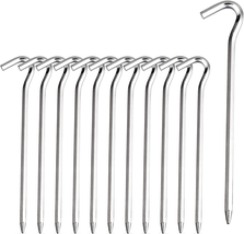 Tent Pegs - Aluminium Tent Stakes Pegs with Hook - 7’’ Hexagon Rod Stake... - £10.16 GBP