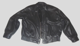 Men&#39;s XL black leather Bomber jacket XL Roundtree &amp; Yorke Very good quality - £27.06 GBP
