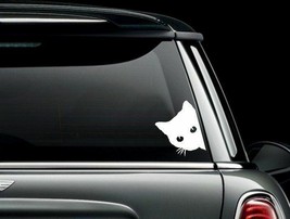 Side Peeking Cat Die Cut Vinyl Car/Truck Window Decal Bumper Sticker US Seller - £5.38 GBP+