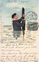 Send Me A LINE-DROWNING Man Holds POST-DEEP WATER~1905 C Burman Tuck Postcard - £6.02 GBP